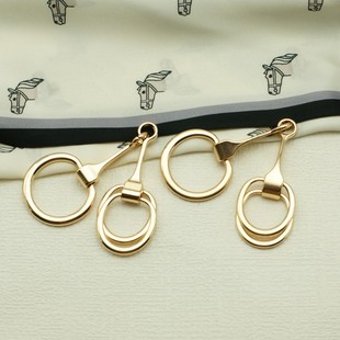 New Alloy Horsebit Buckle Three-Ring High-End Ribbon Buckle Silk Scarf Buckle Simple High-End Corner Buckle Clothing Accessories Wholesale
