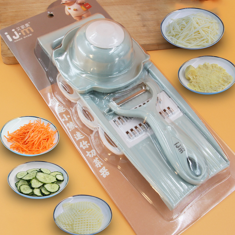 多機能野菜カッター ステンレス製 キッチン用 家庭用 手を傷つけない おろし器 細切り器 省力|undefined