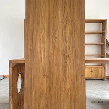 老榆木门板风化实木大板桌复古怀旧实木桌面板原木吧台餐客桌定