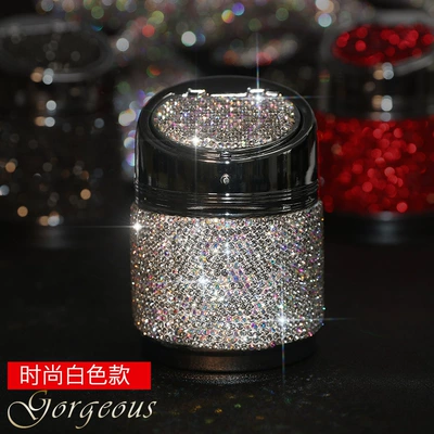 Car interior decoration diamond Car ashtray - white-diamond