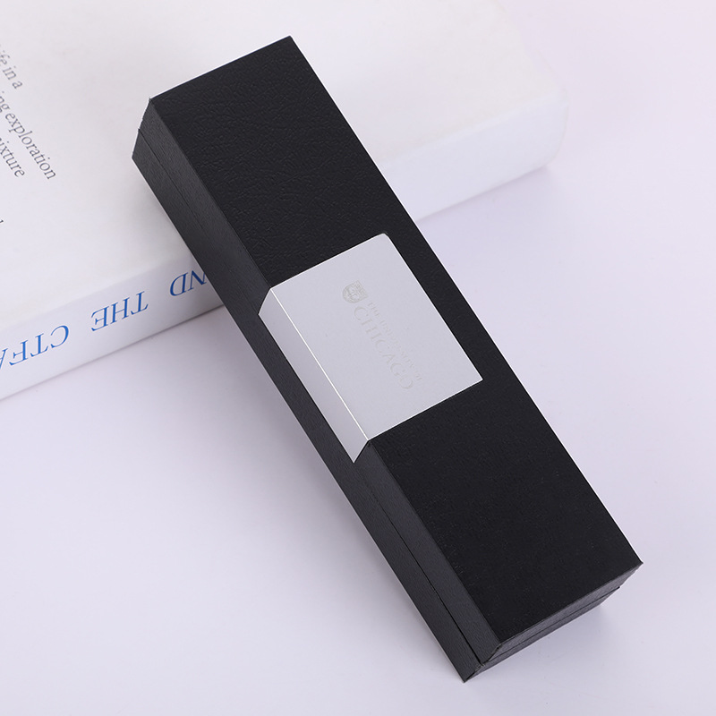 Fabricante al por mayor caja de lápiz de alta calidad aluminio caja de regalo de negocios publicidad embalaje caja de regalo logotipo de grabación láser