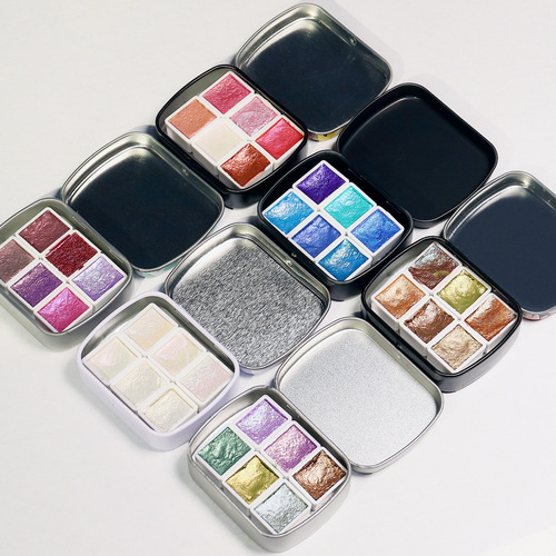 Poetry-Colored Pearl-Luster Watercolor Paints Candy Box, 2ml, Mineral-Based Solid Pigments for Nail Art, Floral Wrapping, Painting, and Dyeing—Wholesale Price for Thangka Art