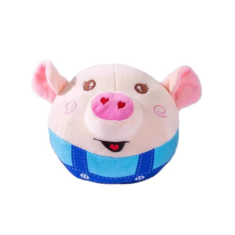 Juguetes de cerdos extraños, juguetes de bolas de salto, juguetes de rebote interactivo para perros en casa, juguetes de sonido de música, descargables