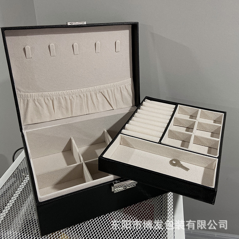 大号首饰盒多层收纳盒活动格多功能存储礼品盒PU皮质首饰箱收纳盒