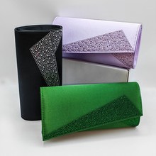 厂家跨境热销亮闪闪镶钻晚宴包 链条单肩包斜挎包百搭方形名媛包