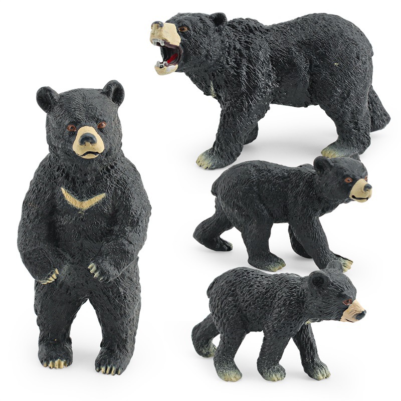 Transfronterizo de los niños de simulación cognitiva bosque animal asiático oso negro perro oso creciente oso negro modelo decorativo decoración de escritorio