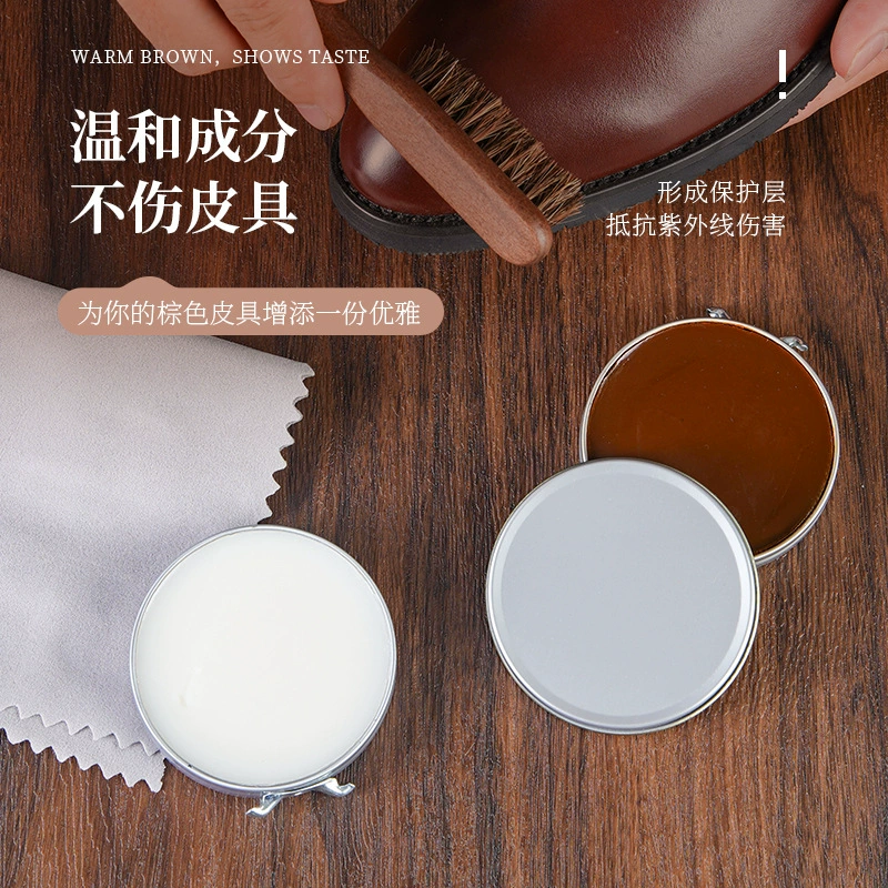 Черный, бесцветный, коричневый крем для обуви из кожи в жестяной банке, полировка, окрашивание, уход, увлажнение, 40 мл, быстросохнущий