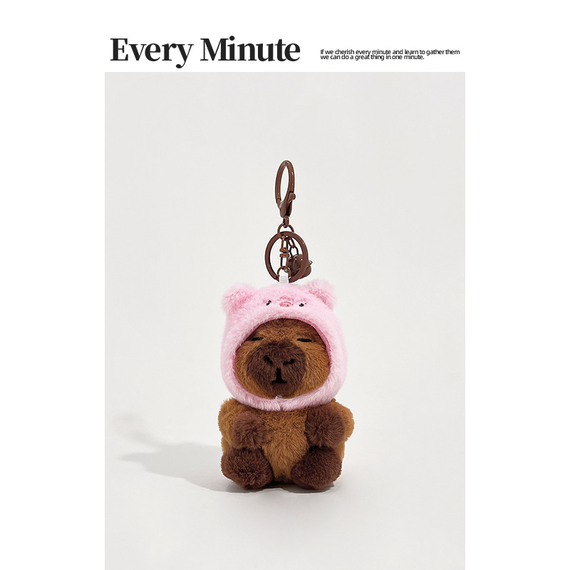 Capabala peluche muñeca colgante capibara mochila colgante llavero feo lindo mini bolso colgante regalo al por mayor