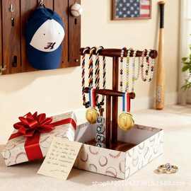 木质冠军戒指展示架项链收纳架棒球冠军戒指支架收纳架
