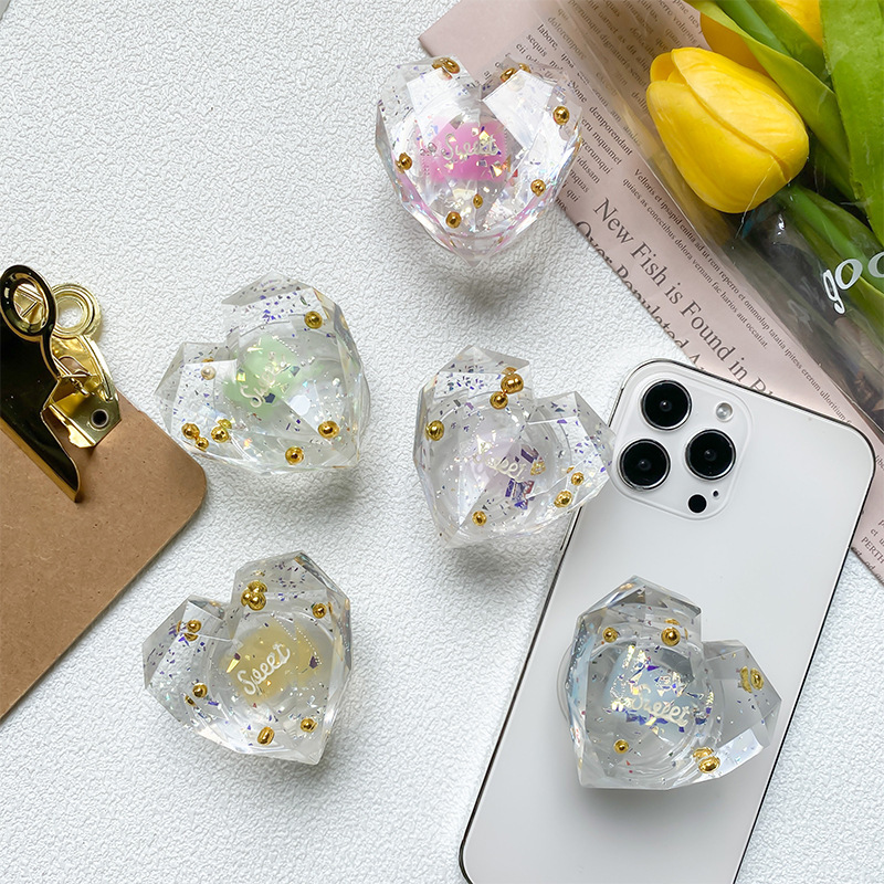 Telefoonhouder met glitterletter en uitklapbare standaard_voghion.com