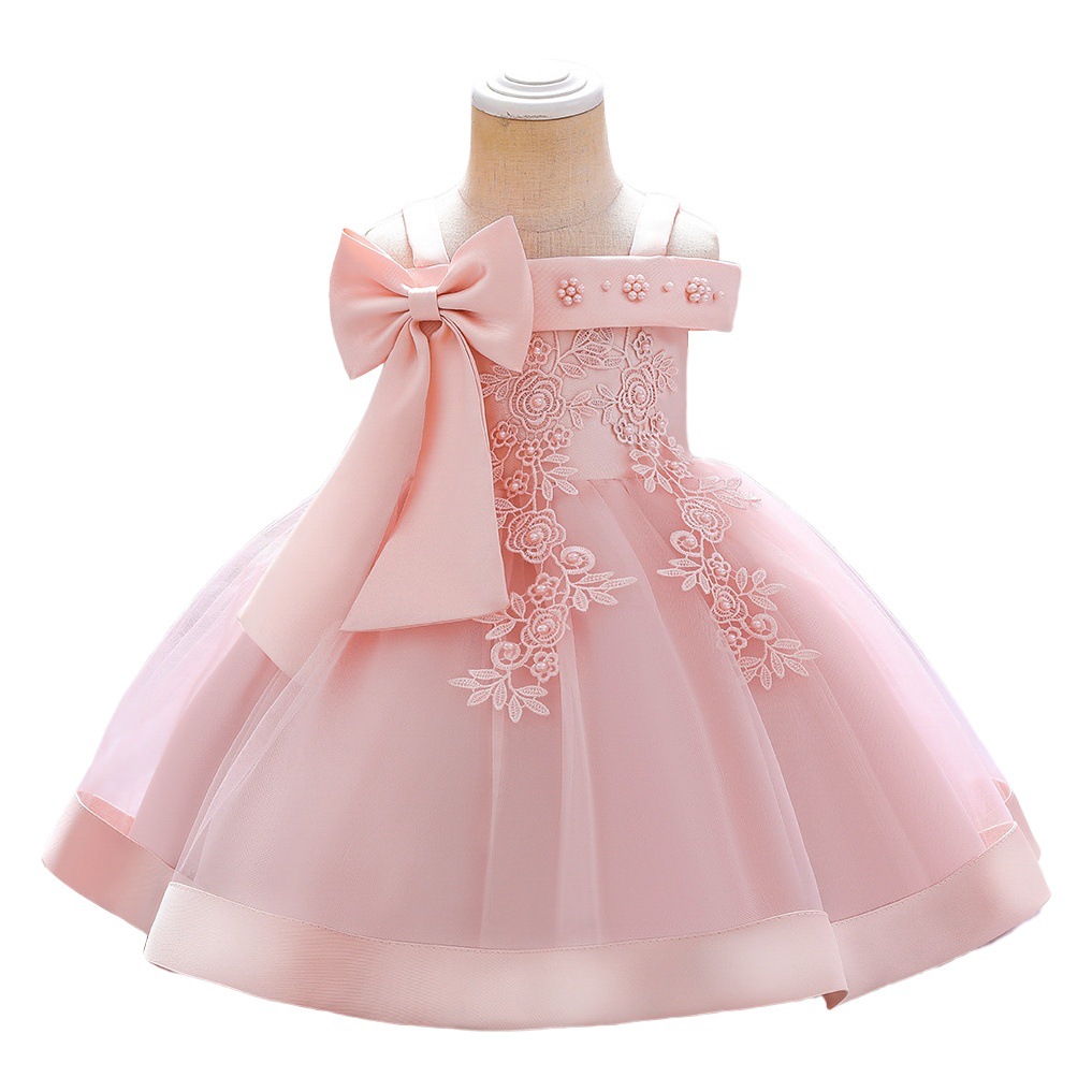 Vestido de princesa transfronteriza Vestido de novia de las niñas niña de las flores pettiskirt Correa con cuentas vestido de cumpleaños para niños vestido de bebé