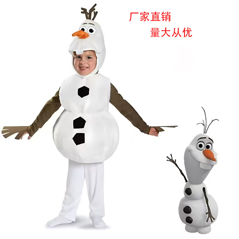 Snowman Cosplay Costume Halloween Frozen Snowman Outfit Children's Christmas Performance Costume Children's Day