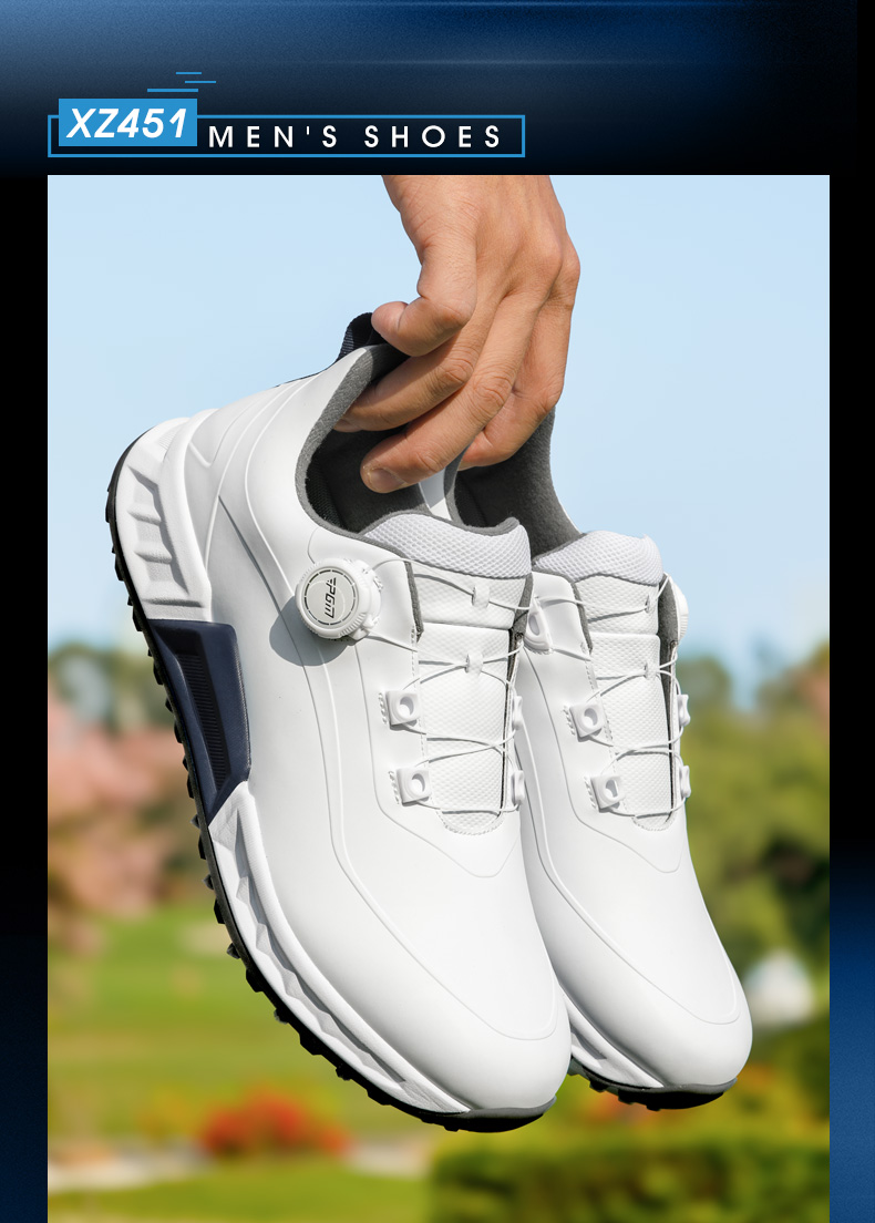 Giày golf nam PGM đế TPU chống nước, đệm êm, xoay núm chỉnh dây — XZ451-Xanh trắng, XZ451-Trắng bóng cánh hạc chi tiết 11