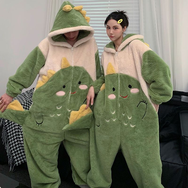 情侣连体睡衣女加厚珊瑚绒冬季可爱洛米大男士法兰绒家居服|undefined