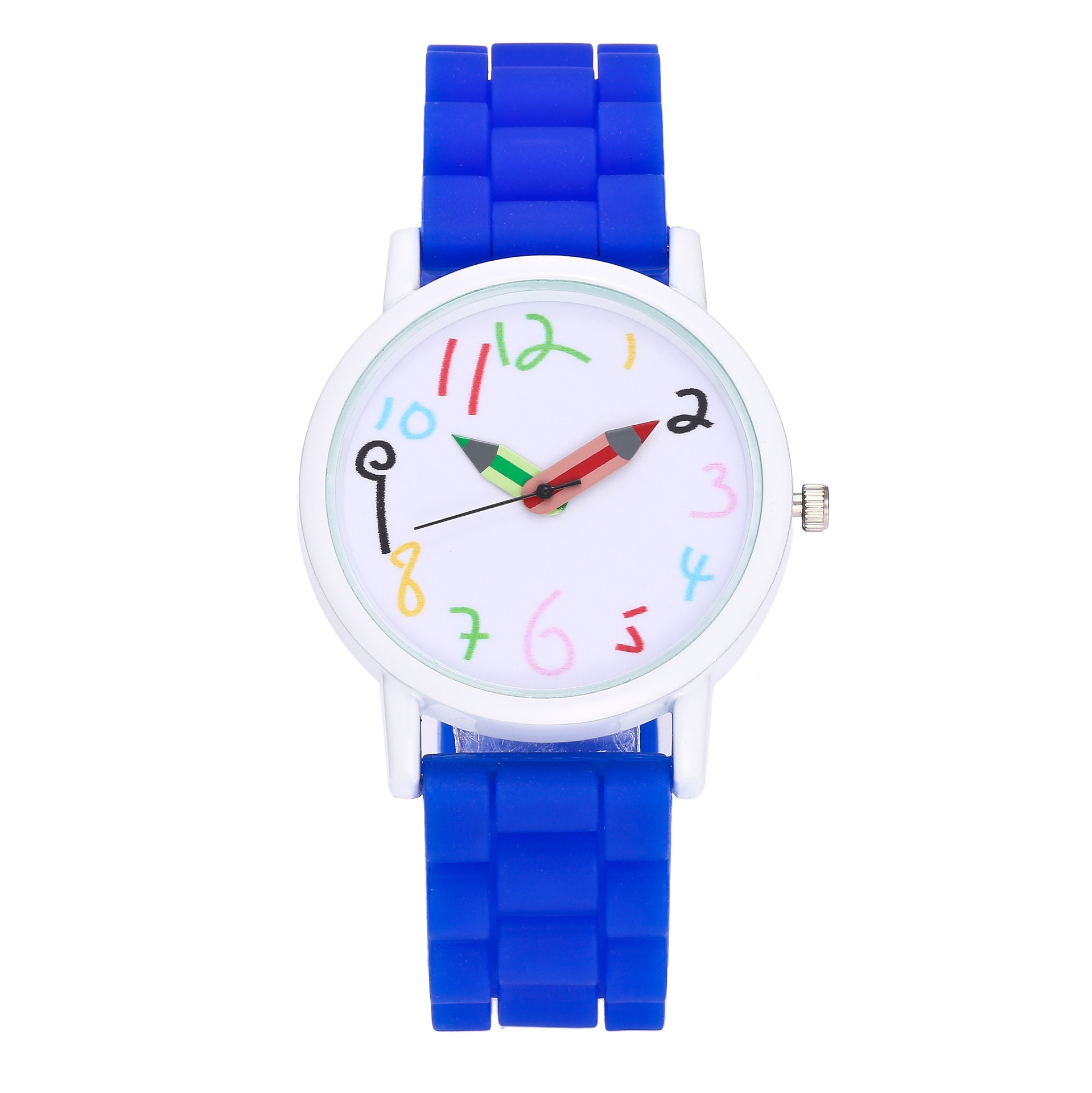Orologio al quarzo con cinturino in silicone color gelatina da donna con matita digitale Cartoon_voghion.com