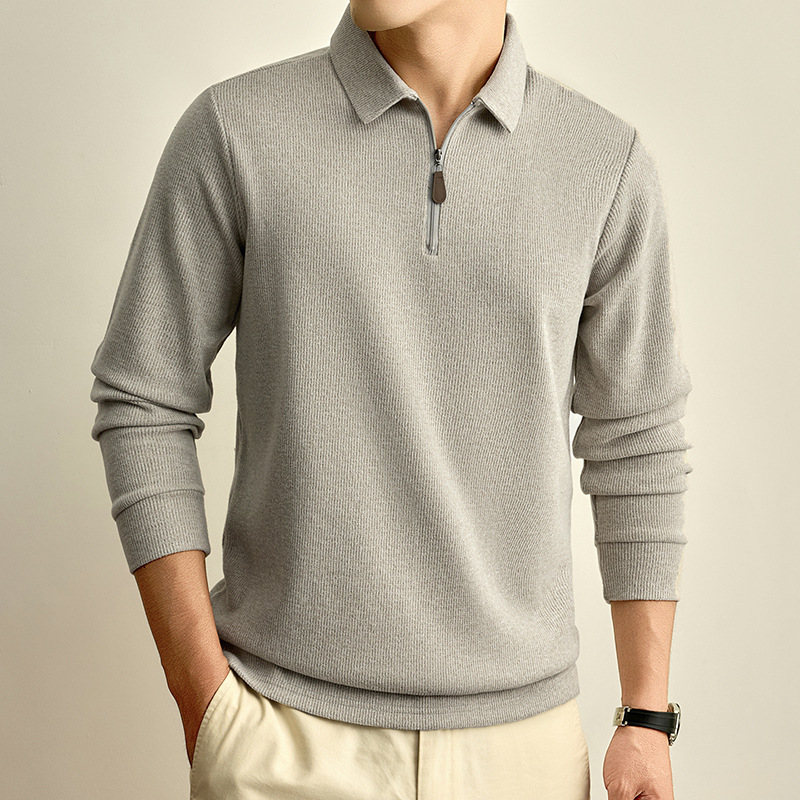 Men's zip-up knitted wool sweater, new autumn/winter style, long-sleeved, high-end, and trendy Men's zip-up knitted wool sweater, new autumn/winter style, long-sleeved, high-end, and trendy