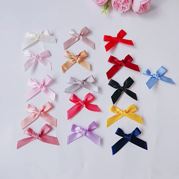 Spot 1cm Double-Sided Polyester Ribbon Bow Machine-Made Clothing Intimates Socks Decorative Gift Box Accessories