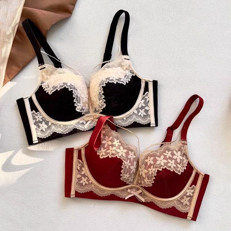 Red Intimates for Women with Small Breasts, Push-Up and Enlargement, No Rims, Push-Up Bra, Sexy and Beautiful Breasts, Special Comfortable Bra for Flat Chests