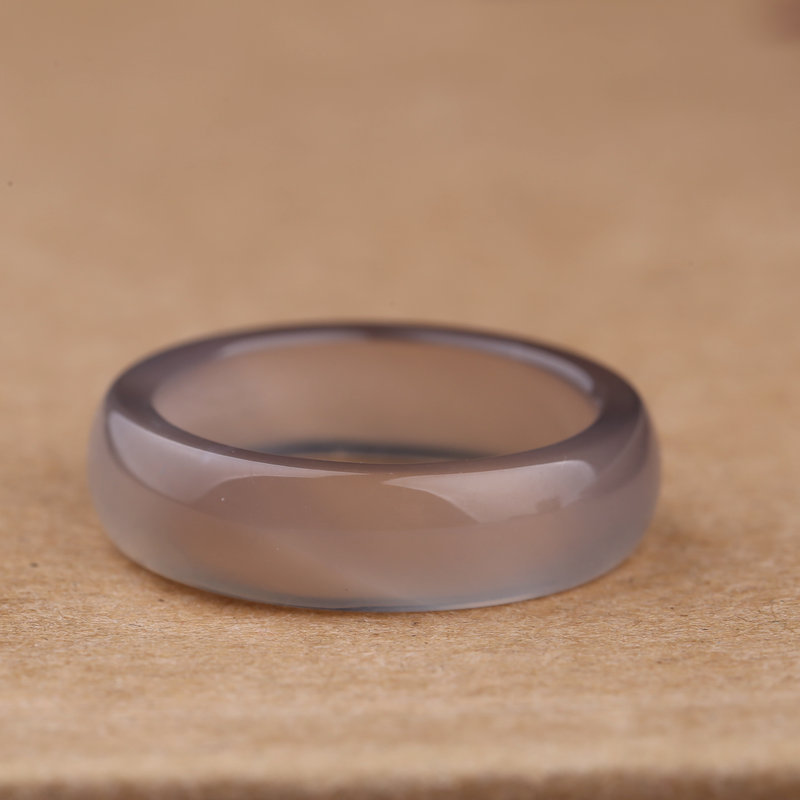 智贝主图_2烟灰色玉髓戒指白玛瑙跑环原创情侣手持手捻手机链