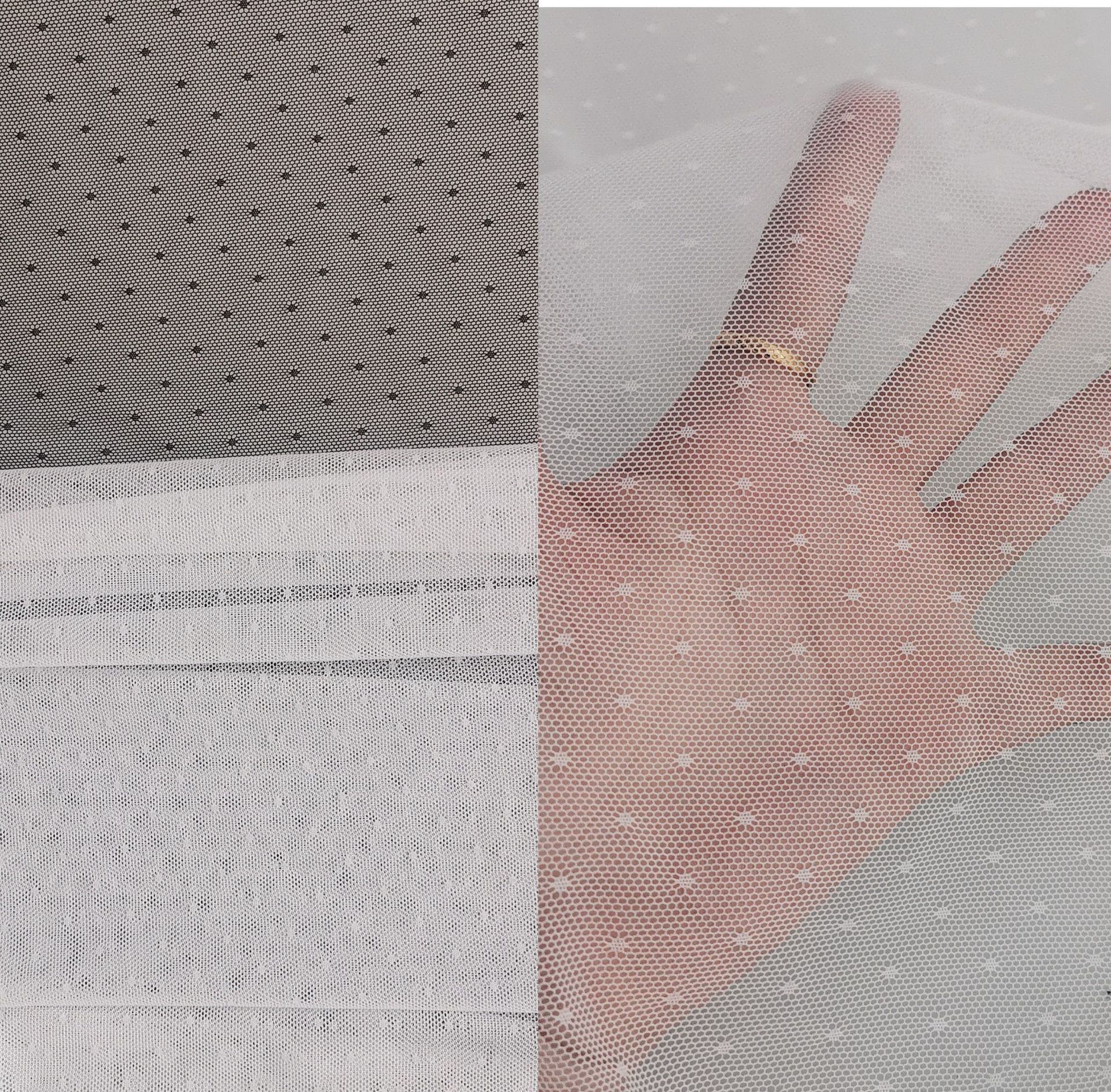 新款热卖~锦氨弹力柔软亲肤小点点网提花网布 内衣内裤打底等面料