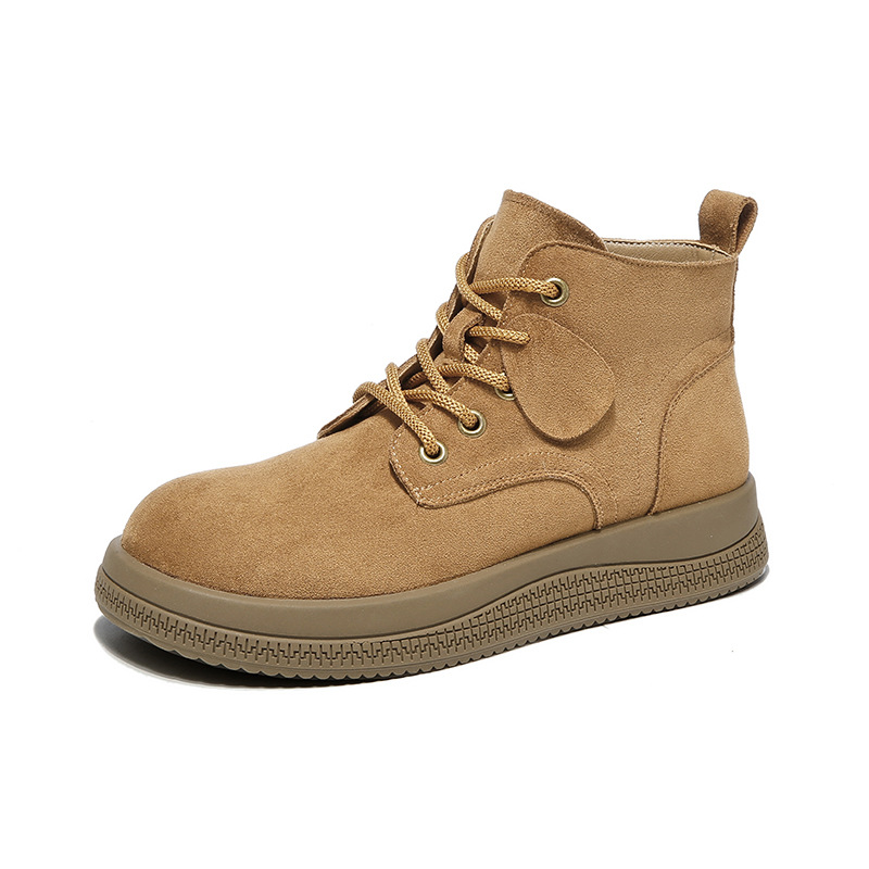 Botas maranas maranas 2026 nuevas botas de estilo británico de amarillo de caída gruesa botas cortas