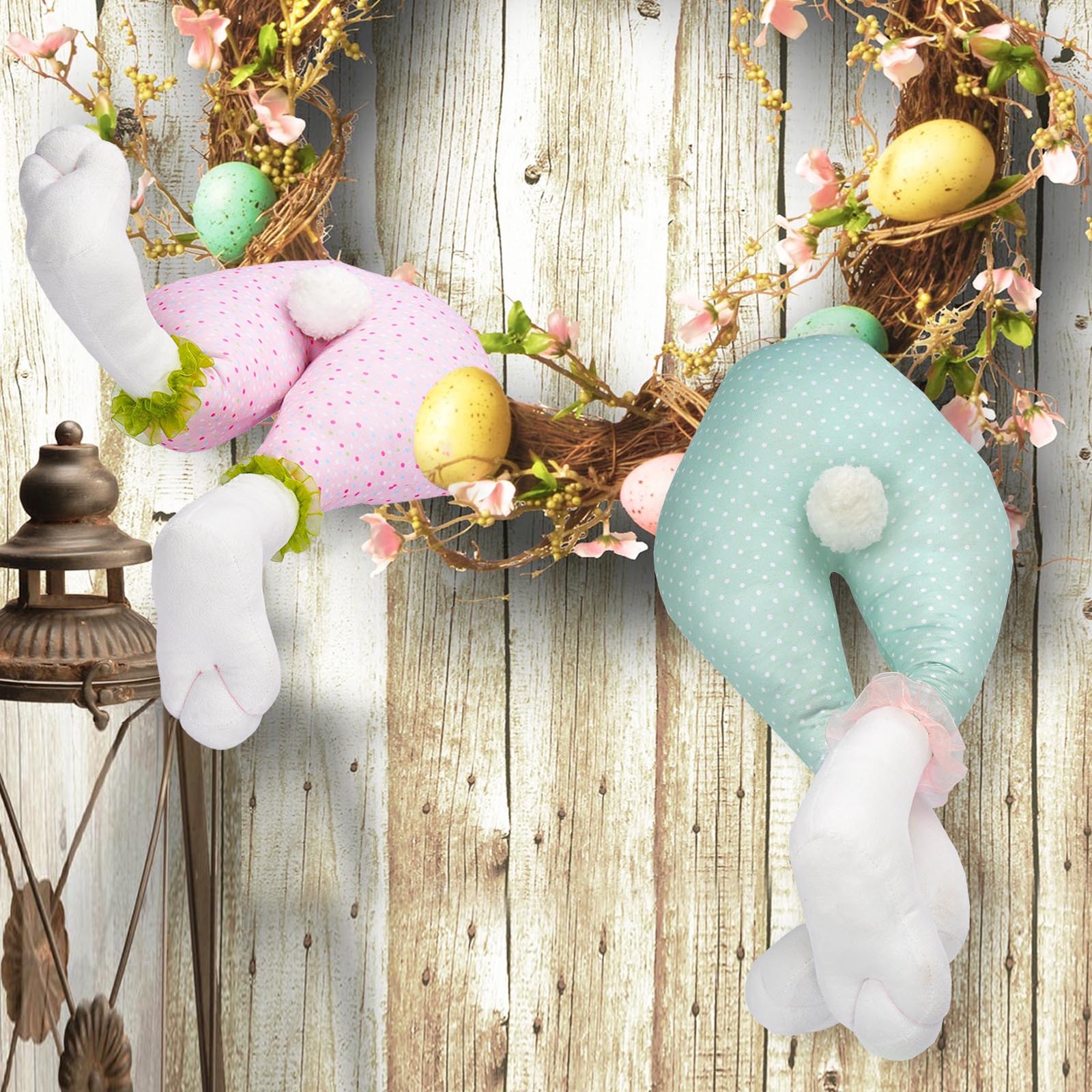 Decoración del árbol de Pascua guirnalda decoración Pascua conejo falso pierna props inicio vacaciones escena diseño adornos colgantes
