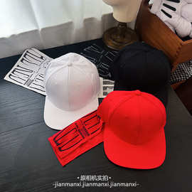 嘻哈字母侧边字母布装饰头巾棒球帽子男女时尚潮rapper平檐鸭舌帽