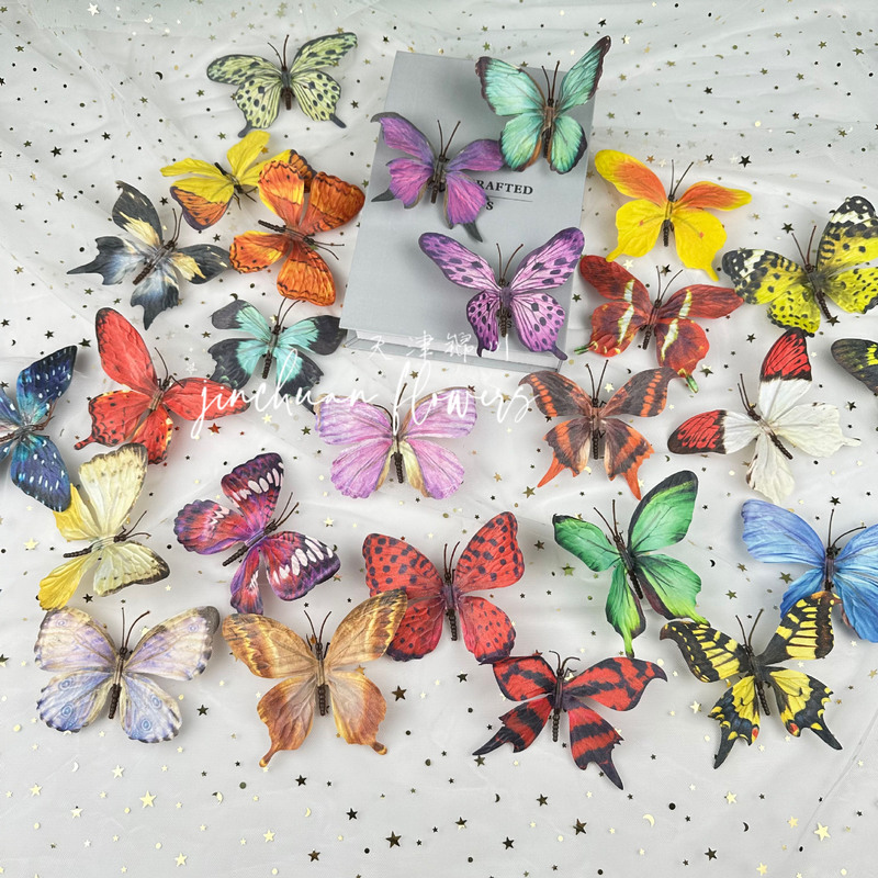 Simulation Butterfly Little Red Book Online Celebrity Explosions 3D Stereoscopic Butterfly Atmosphere Butterfly Window Simulation Flower Monet Window