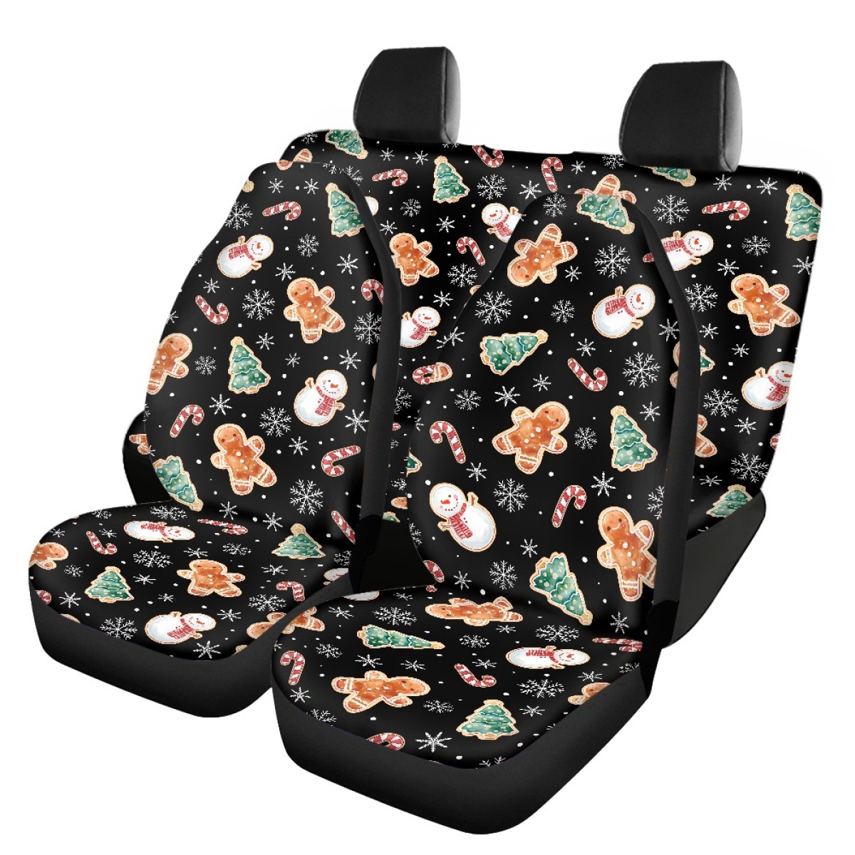 Cross-border Amazon Christmas-themed cat car seat covers, front and rear seat protectors, car interior decorations