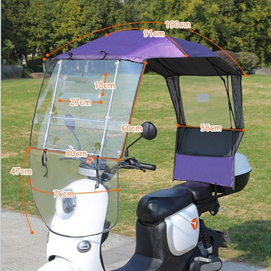 25-Year-Old Electric Vehicle Awning New Retractable Fully Foldableable Quick-Release Parasol Waterproof Sunscreen Battery Umbrella