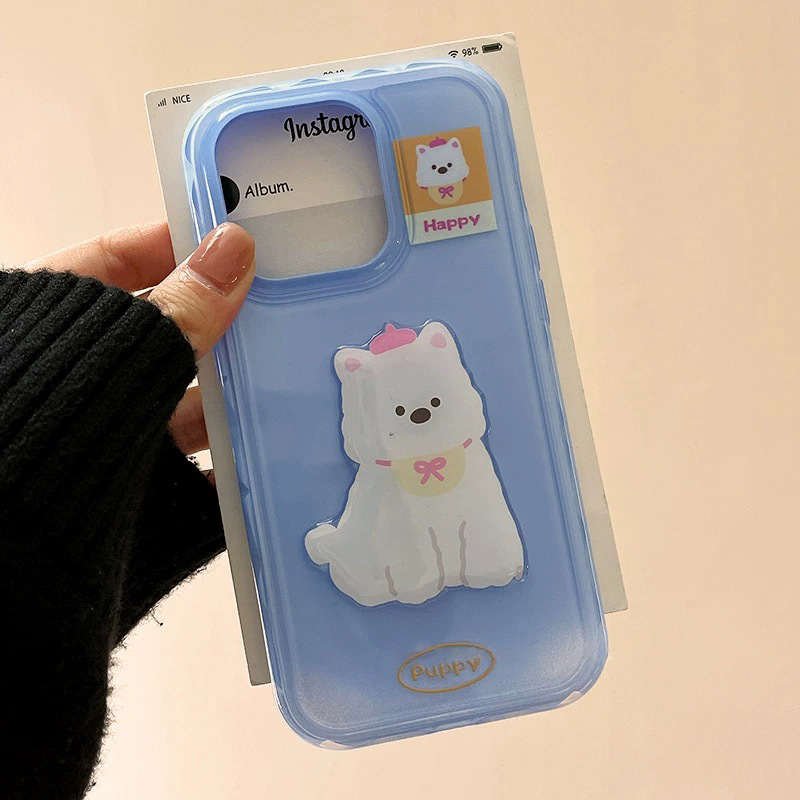 Nueva funda para teléfono de gelatina para cachorro tridimensional para Apple 16ProMax funda para teléfono 15/14 pareja 13 nuevo 15P