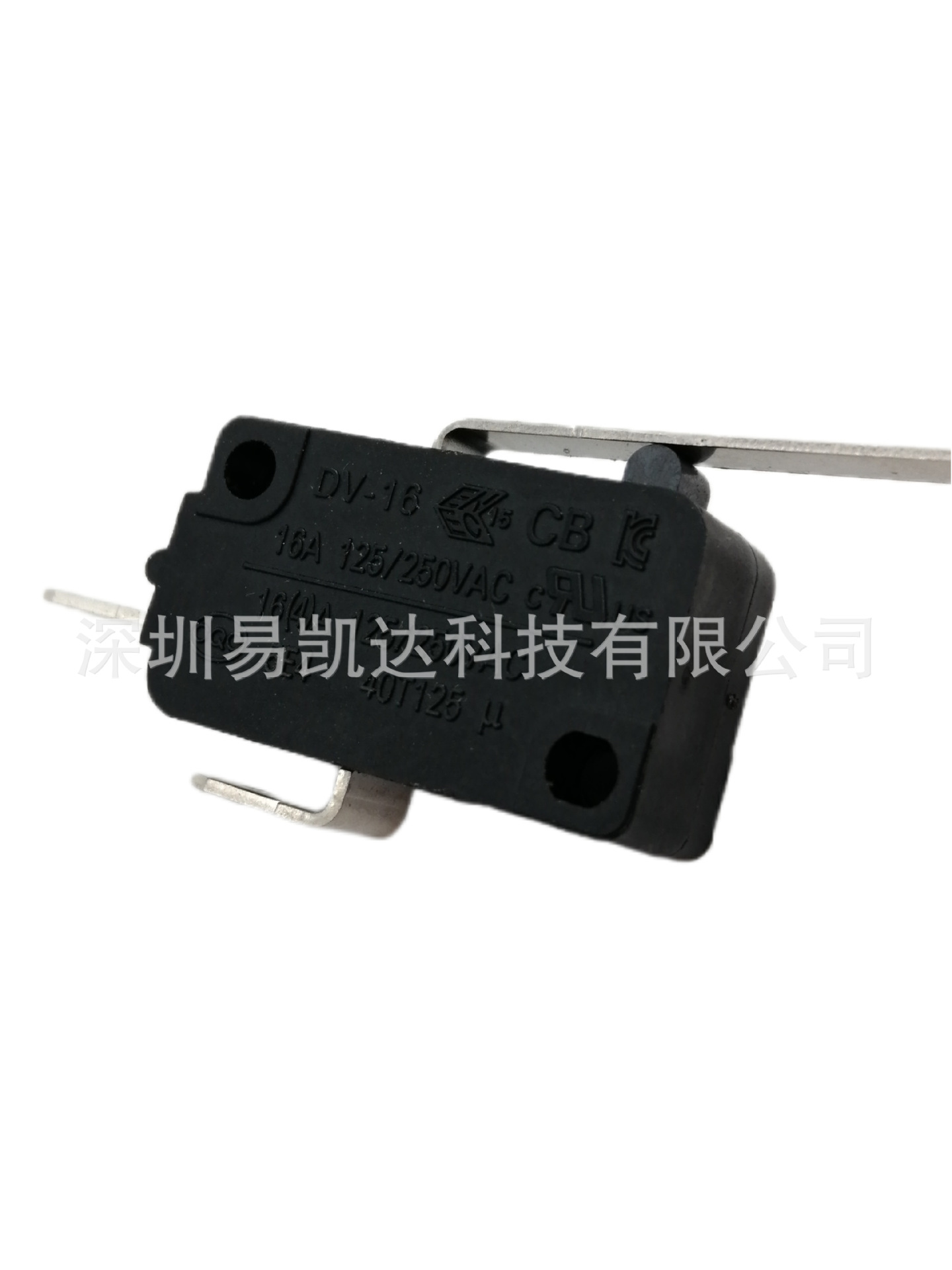 16A微动开关 限位开关 轻触行程开关弹片压柄 大电流电机开关