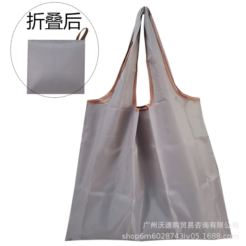 Medio color sólido imprimible LOGOTIPO bolso de color estático bolsa de nylon impermeable bolsa de compras de protección del medio ambiente plegable image 12