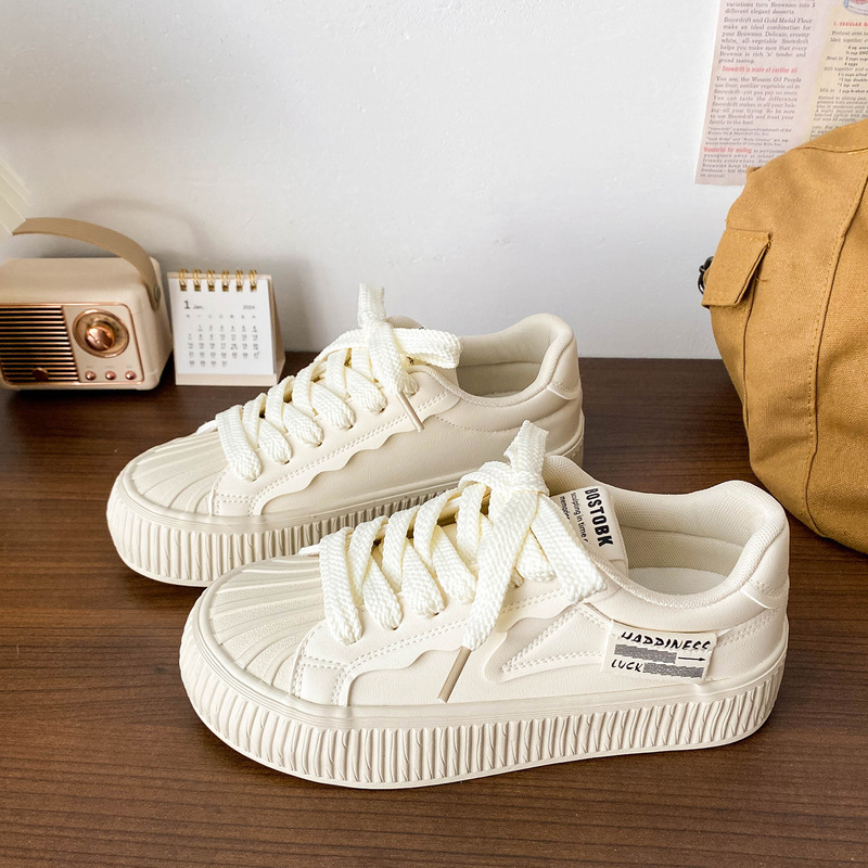 Thick-Soled White Shoes for Women Ins Trendy Niche Original Hot Style 2025 Spring and Summer New Shell Toe Casual Board Shoes