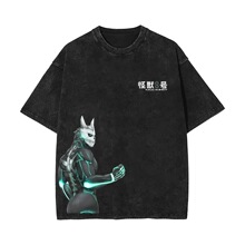 Japanese hot Anime KAIJU NO.8 Monster No.8 Washed Oversized