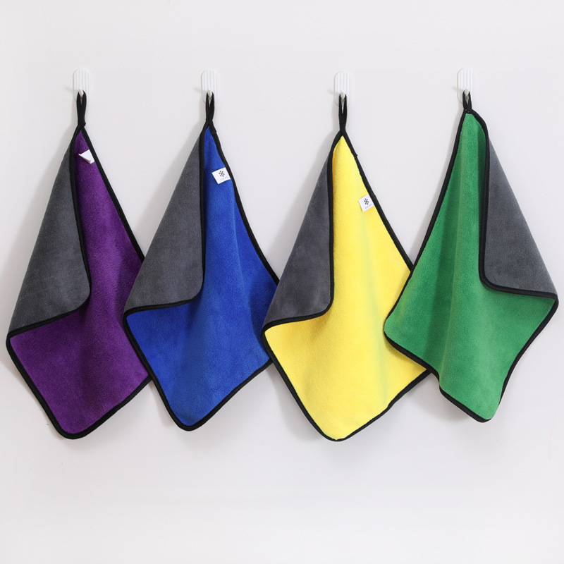 Car Washing Coral Fleece Towel High Density Thickened Car Water Absorbent Towel Household Large-size Towel Double-layer Cleaning Wipe