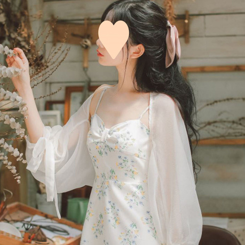 All-match, thin sun-drying cardigan for women—summer 2025 new style fairy shawl jacket to wear over slip dresses.