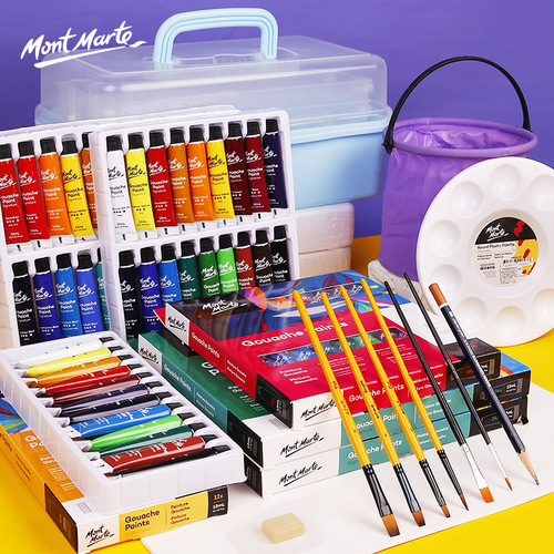Montmartre gouache paint set factory direct sale 12ml children's watercolor acrylic painting tools 24 colors gouache paint