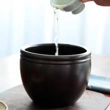 陶瓷茶洗聚财缸建水窑变复古杯洗桌面垃圾禅意水盂家用茶渣桶茶道