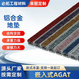 嵌入式地垫铝合金定制酒店门口平铺式商场防滑入户门商用地毯