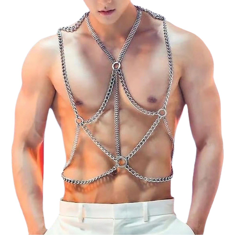 Cadena de cuerpo sexy de los hombres SM Cadena de desgaste sexual hueco sexy vinculante accesorios de coqueteo cadena del cuerpo
