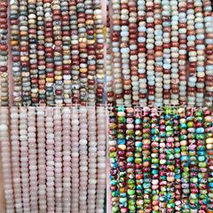 3*4mm天然石車輪散珠diy串珠隔片半成品圓形扁珠算盤珠配件批發