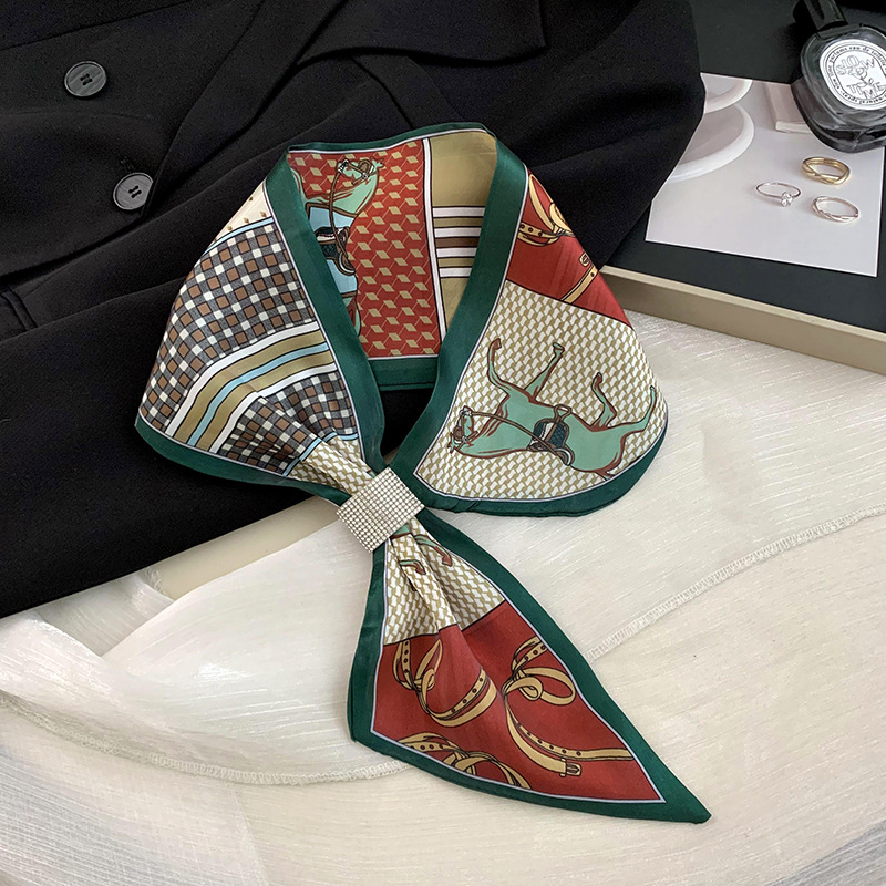 Bufandas de seda larga damas coreanas nuevas bufandas delgadas de cabello correa de cabello temperamento bufandas de seda al por mayor