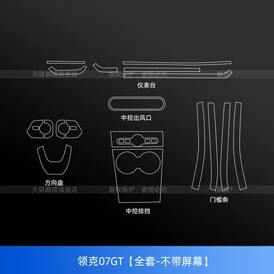 screen tempered film, interior center | Car interior film - lynk-co-07gt-full-set-without-screen