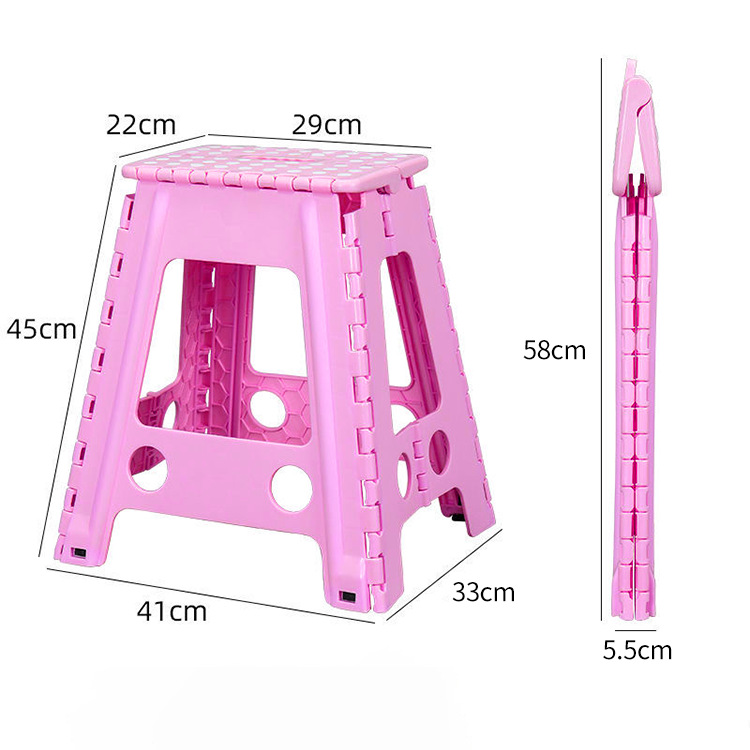 Taburete de plástico reforzado, taburete plegable ligero, banco de comedor para interior y exterior.