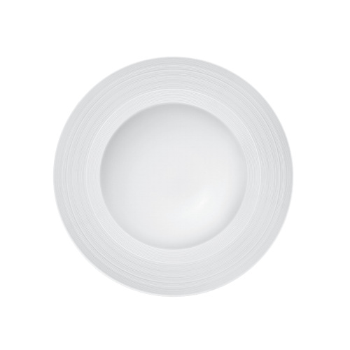 Vajilla occidental de cerámica blanca pura de Manhattan, plato para pasta y carne, taza de espresso y platillo de cerámica transfronteriza Lz.