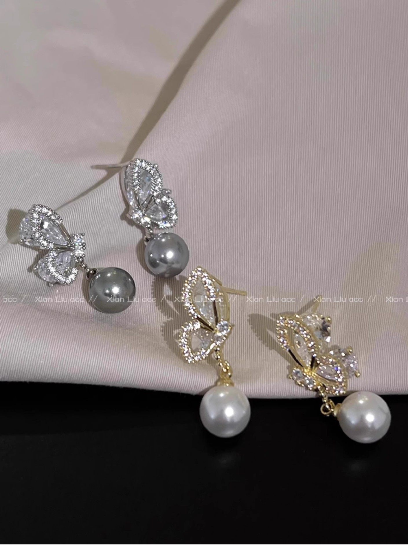butterfly pearl for women in autumn winter, with a high-end feel micro inlaid zircon earrings. New design and earrings_voghion.com