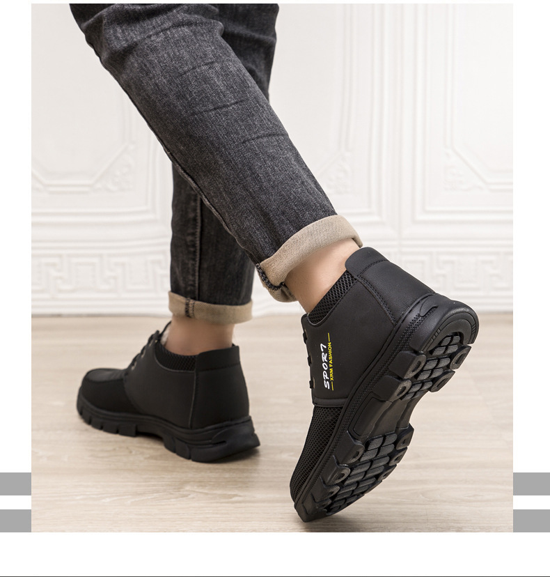 Bottes de neige d'hiver 2025 pour hommes, résistantes et durables, semelle souple antidérapante, doublure polaire, chaudes et épaisses, idéales pour la randonnée en extérieur._voghion.com