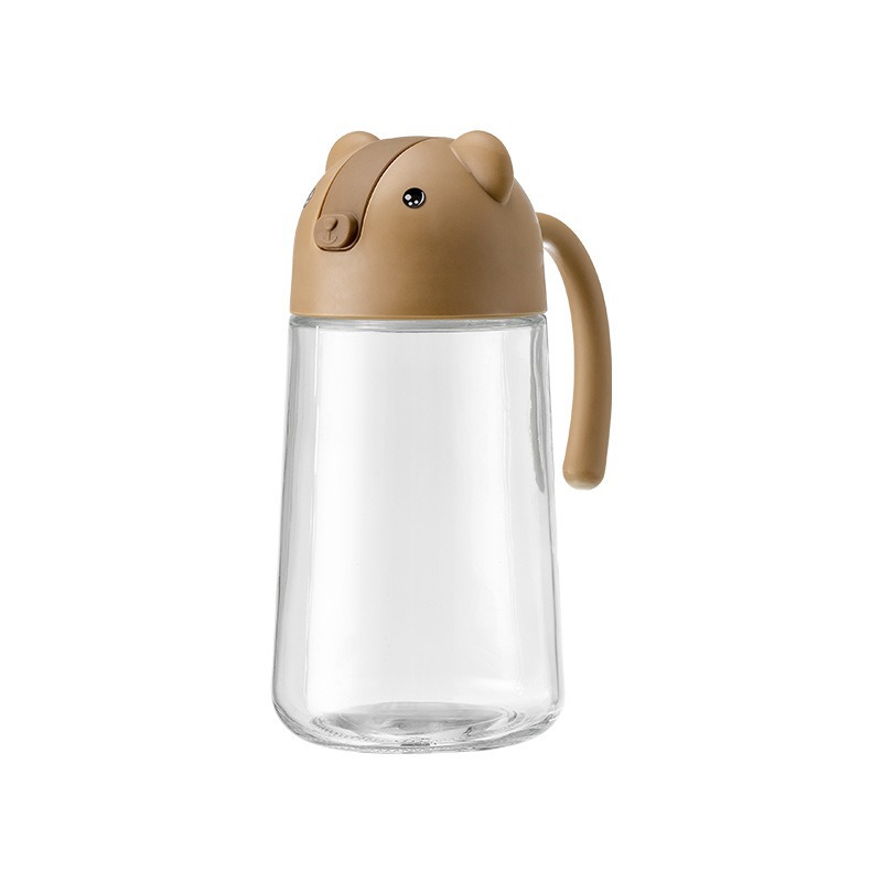 Botella de aceite de vidrio japonesa para llenar aceite de vertido de aceite a prueba de fugas de cocina doméstica de apertura y cierre automático de gran capacidad de vinagre de salsa de soja botella de aceite