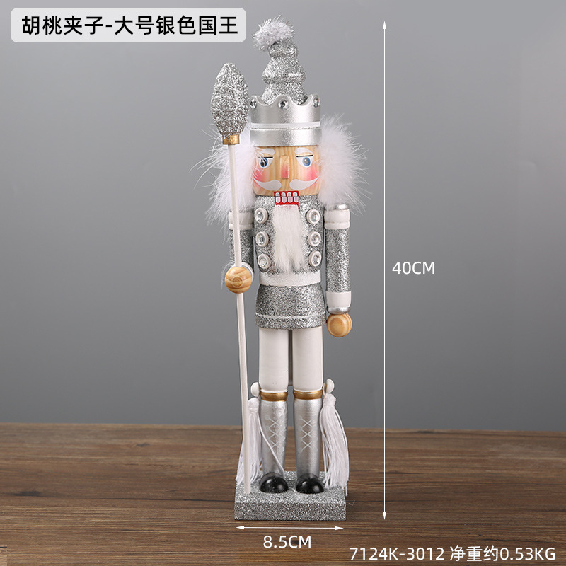 Cascanueces transfronterizos adornos de madera regalos de Navidad ventanas adornos de escritorio muñecas de rey soldado adornos